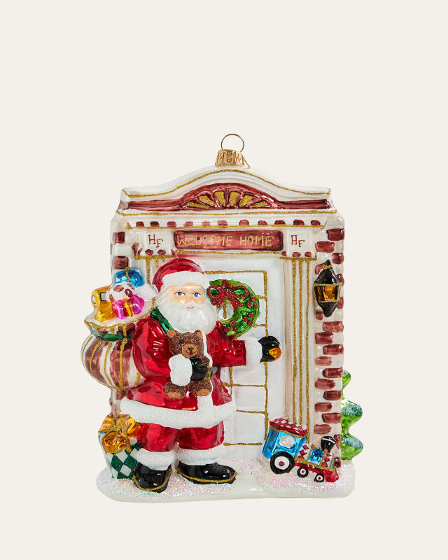 Santa Knocking at the Door Christmas Ornament
